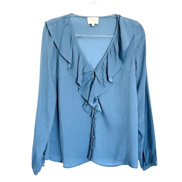 Sezane Priscille Silk Blouse Sz 38 - Picture 5 of 9